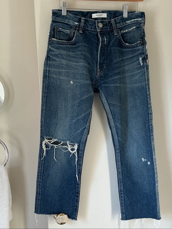 Moussy Denim - Moussy VINTAGE Women’s Distressed Dark Blue Denim Jeans